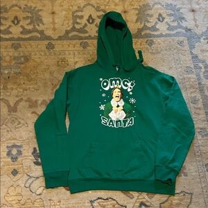ELF Green OMG Santa Hoodie Women’s Size Small